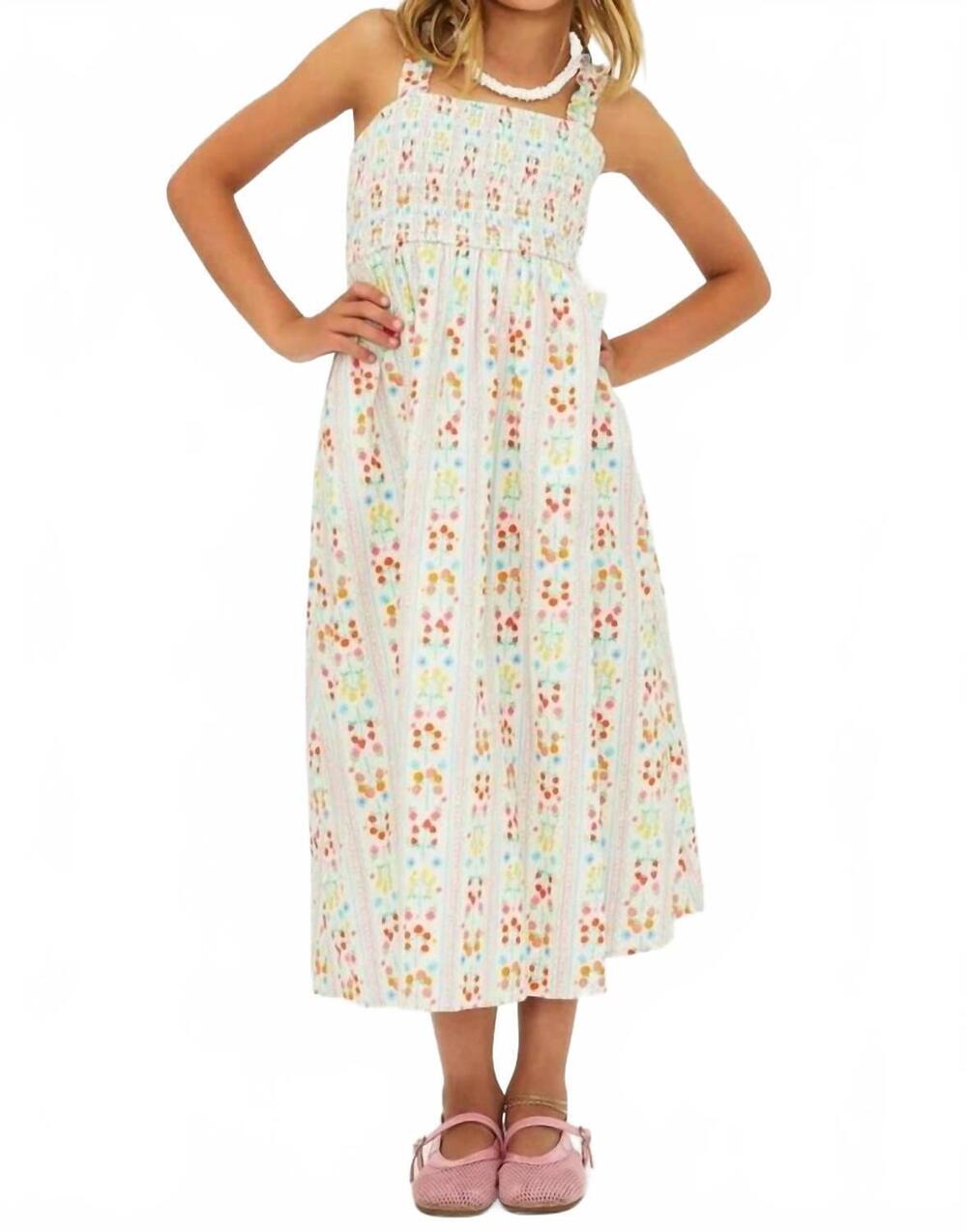 NEW BEACH RIOT girl's little cari dress in fruit blooms